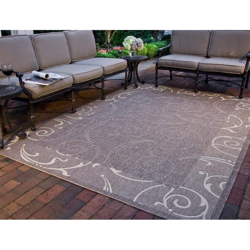 SAFAVIEH Outdoor CY2665-3009 Courtyard Brown / Natural Rug Image 8