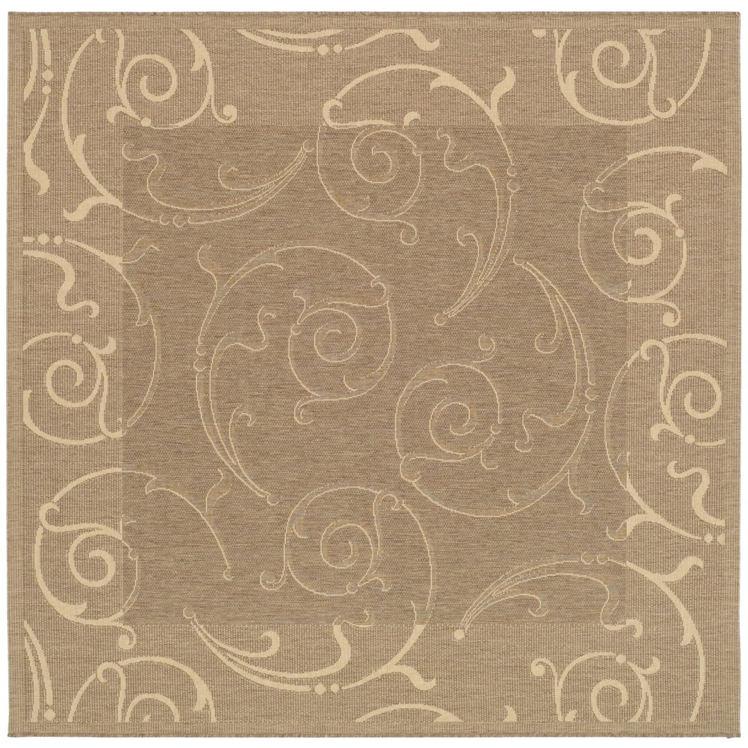 SAFAVIEH Outdoor CY2665-3009 Courtyard Brown / Natural Rug Image 9