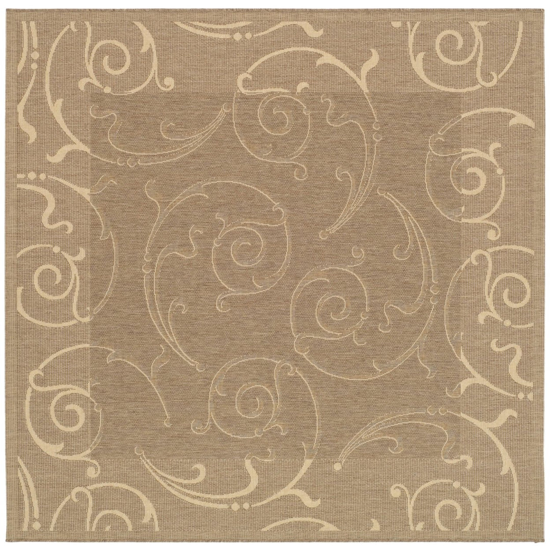 SAFAVIEH Outdoor CY2665-3009 Courtyard Brown / Natural Rug Image 1