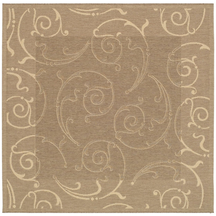 SAFAVIEH Outdoor CY2665-3009 Courtyard Brown / Natural Rug Image 1