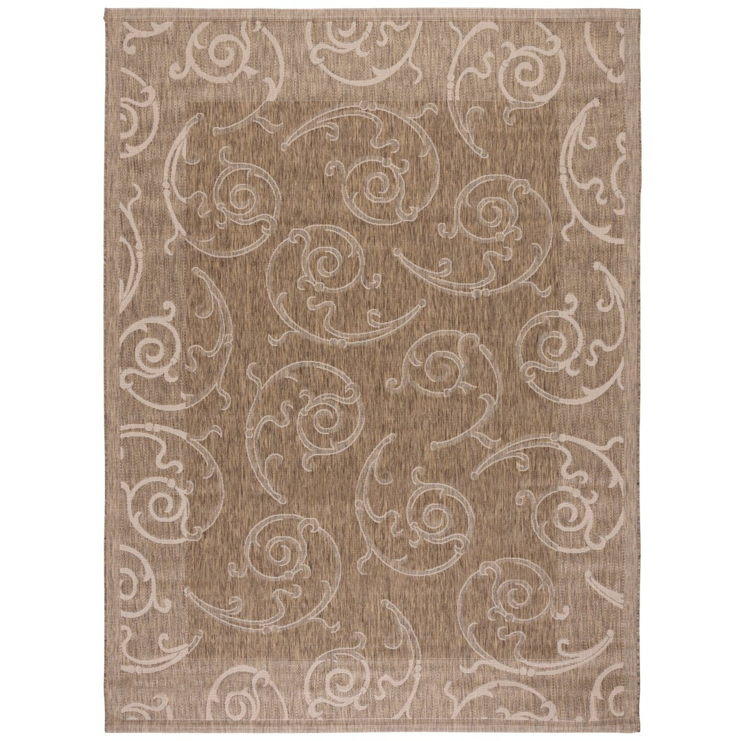 SAFAVIEH Outdoor CY2665-3009 Courtyard Brown / Natural Rug Image 1