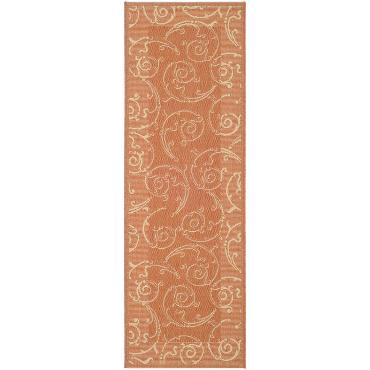 SAFAVIEH Outdoor CY2665-3202 Courtyard Terracotta / Natural Rug Image 3