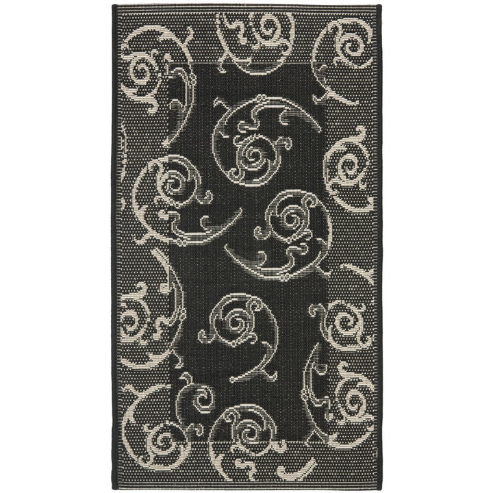 SAFAVIEH Indoor Outdoor CY2665-3908 Courtyard Black / Sand Rug Image 1