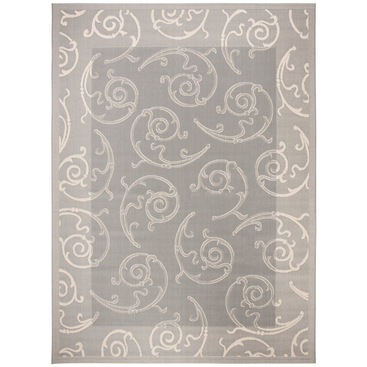 SAFAVIEH Outdoor CY2665-3606 Courtyard Grey / Natural Rug Image 1