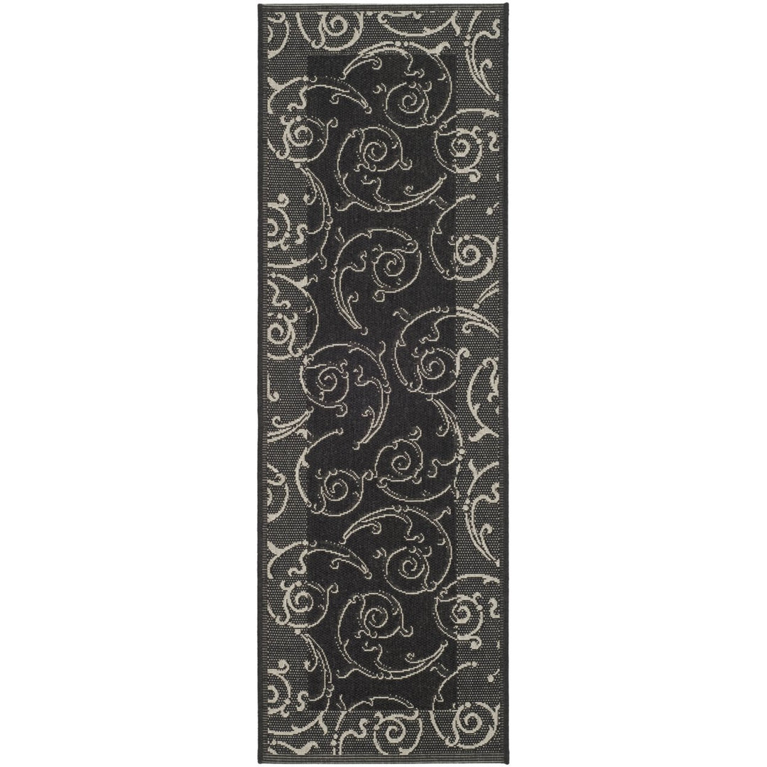 SAFAVIEH Indoor Outdoor CY2665-3908 Courtyard Black / Sand Rug Image 1