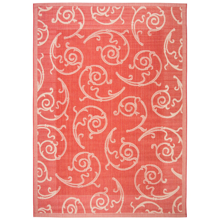 SAFAVIEH Outdoor CY2665-3707 Courtyard Red / Natural Rug Image 3