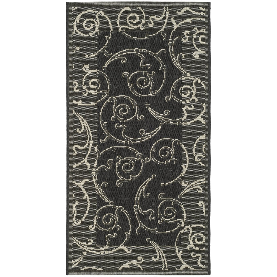 SAFAVIEH Indoor Outdoor CY2665-3908 Courtyard Black / Sand Rug Image 1