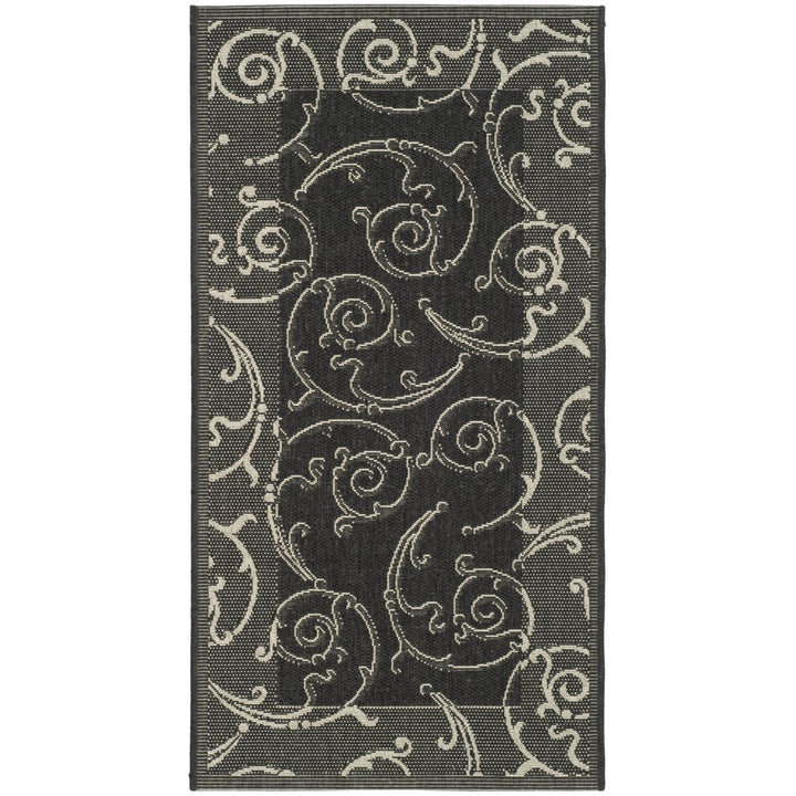 SAFAVIEH Indoor Outdoor CY2665-3908 Courtyard Black / Sand Rug Image 1