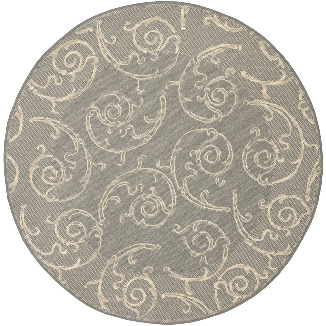 SAFAVIEH Outdoor CY2665-3606 Courtyard Grey / Natural Rug Image 1