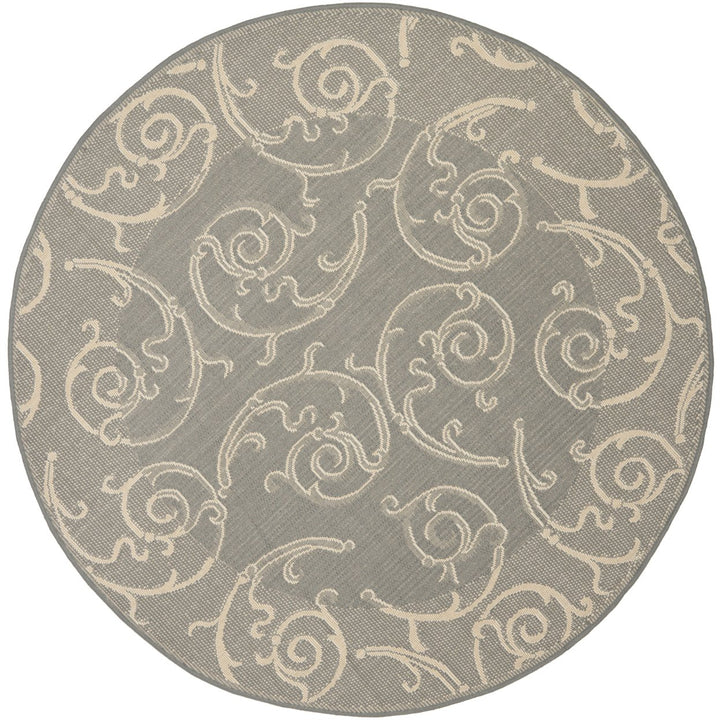 SAFAVIEH Outdoor CY2665-3606 Courtyard Grey / Natural Rug Image 1