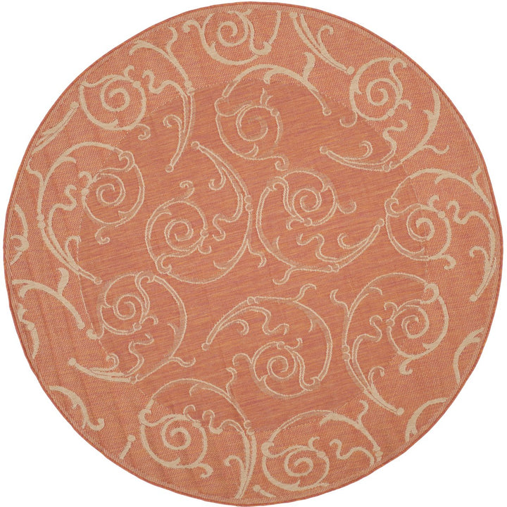 SAFAVIEH Outdoor CY2665-3202 Courtyard Terracotta / Natural Rug Image 1