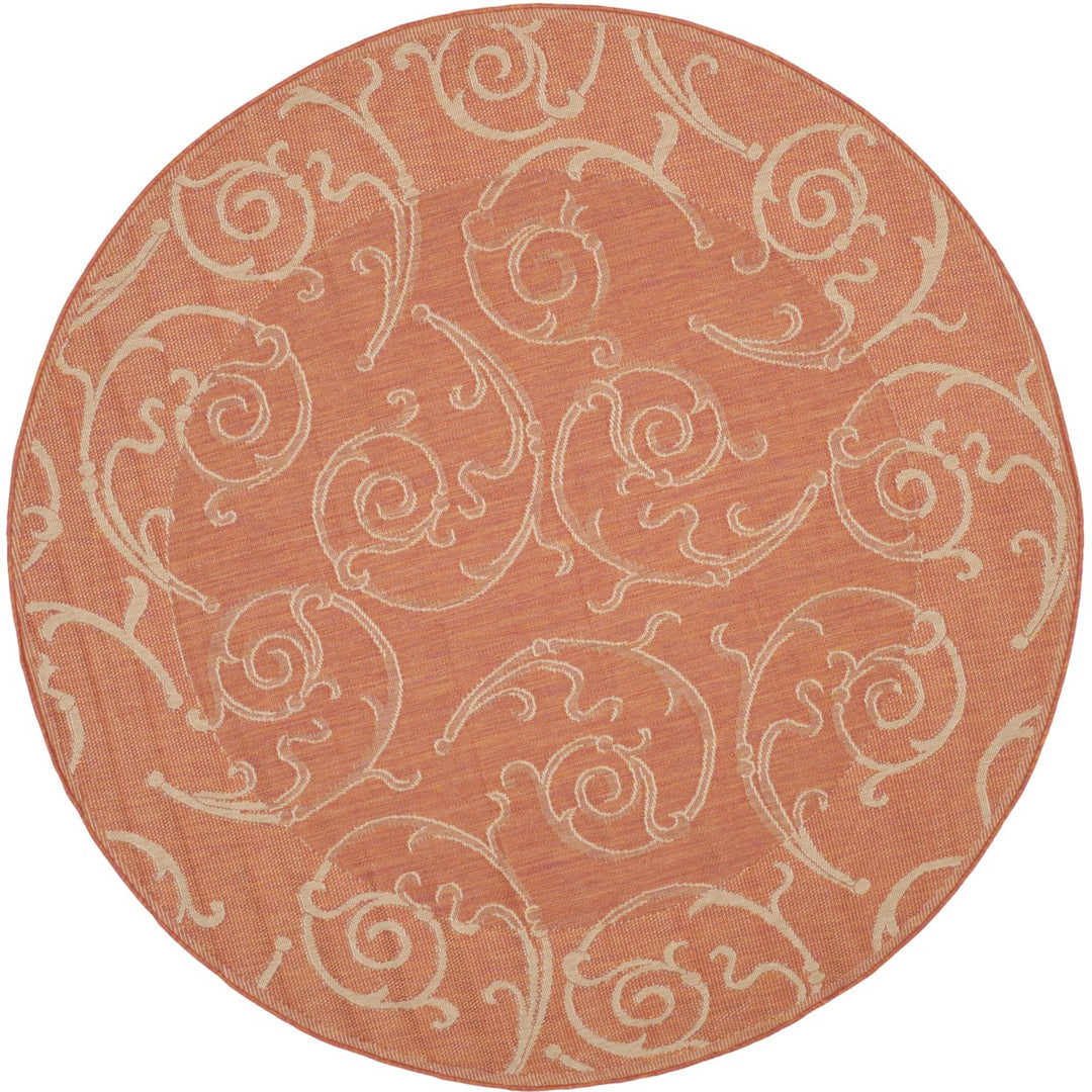SAFAVIEH Outdoor CY2665-3202 Courtyard Terracotta / Natural Rug Image 1