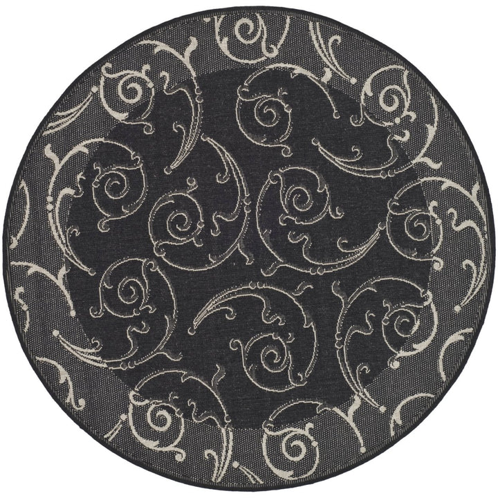 SAFAVIEH Indoor Outdoor CY2665-3908 Courtyard Black / Sand Rug Image 1