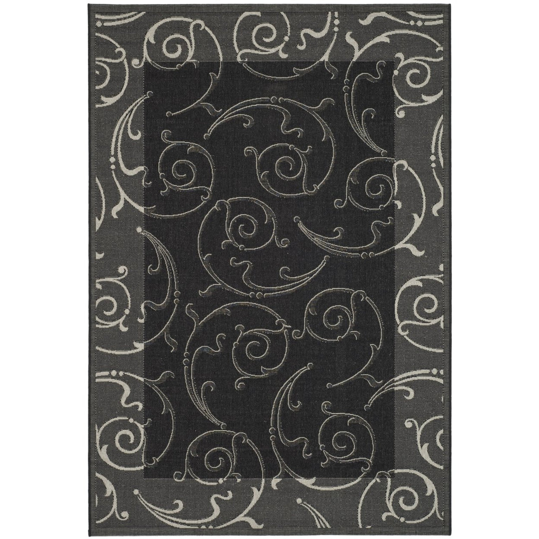 SAFAVIEH Indoor Outdoor CY2665-3908 Courtyard Black / Sand Rug Image 1