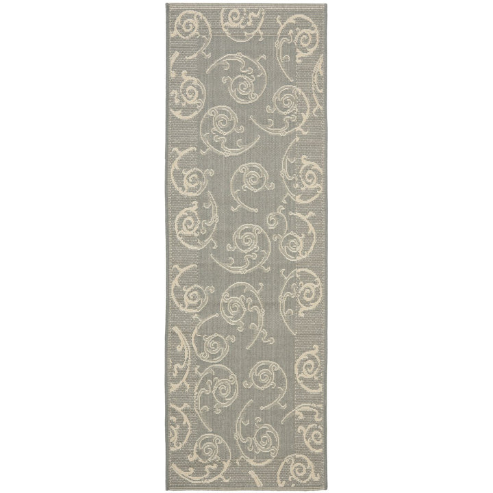 SAFAVIEH Outdoor CY2665-3606 Courtyard Grey / Natural Rug Image 1