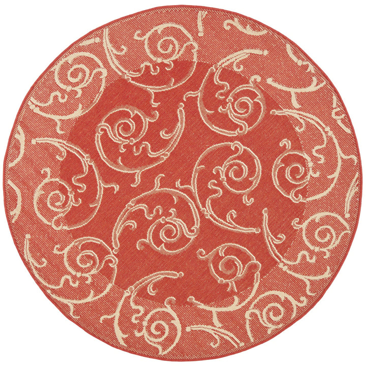 SAFAVIEH Outdoor CY2665-3707 Courtyard Red / Natural Rug Image 4
