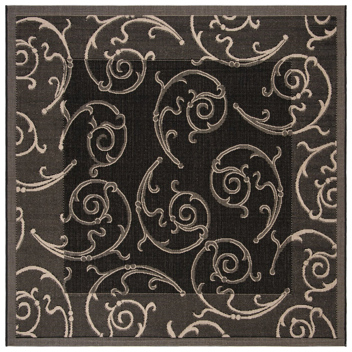 SAFAVIEH Indoor Outdoor CY2665-3908 Courtyard Black / Sand Rug Image 1