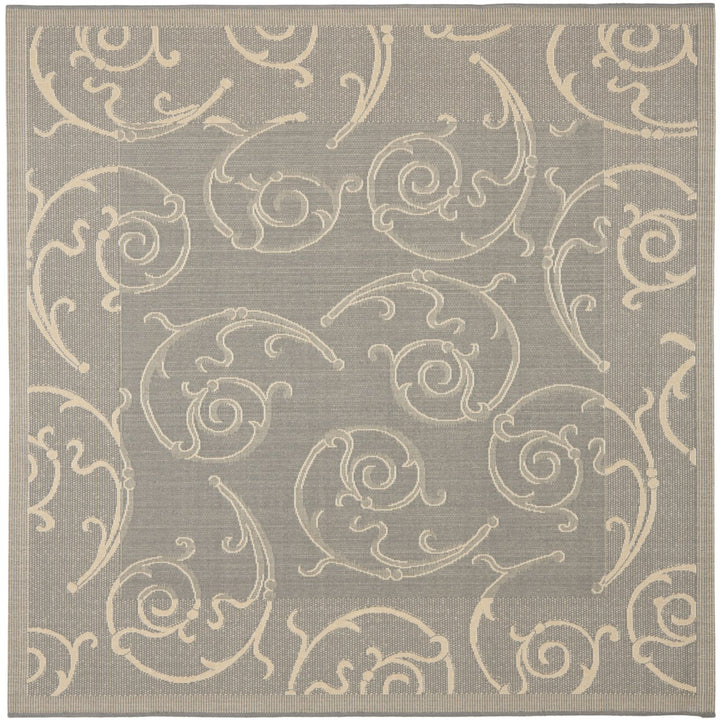 SAFAVIEH Outdoor CY2665-3606 Courtyard Grey / Natural Rug Image 1