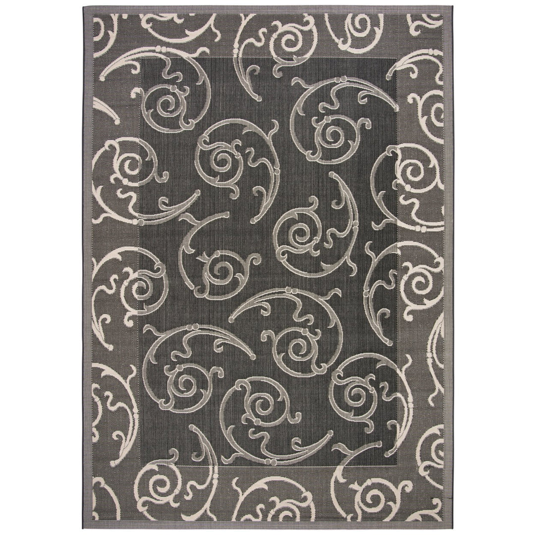 SAFAVIEH Indoor Outdoor CY2665-3908 Courtyard Black / Sand Rug Image 1