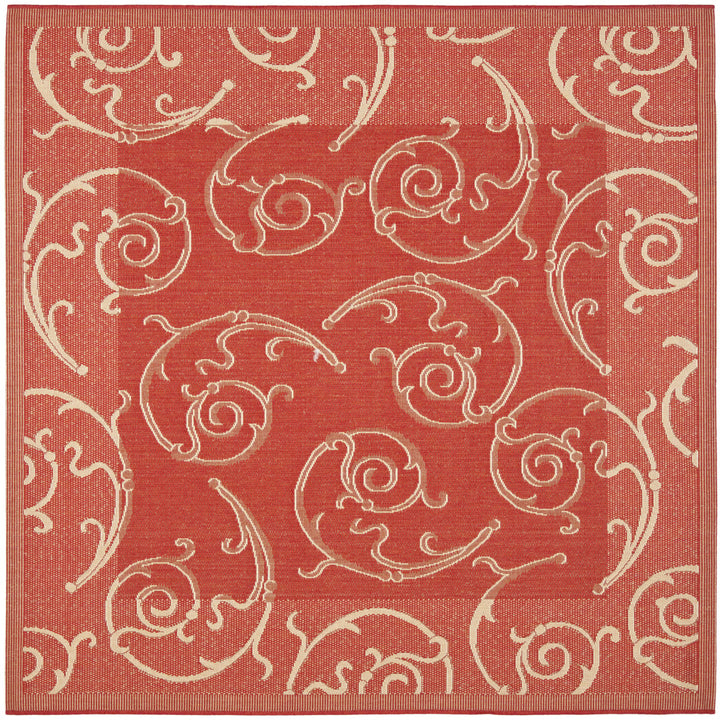 SAFAVIEH Outdoor CY2665-3707 Courtyard Red / Natural Rug Image 6