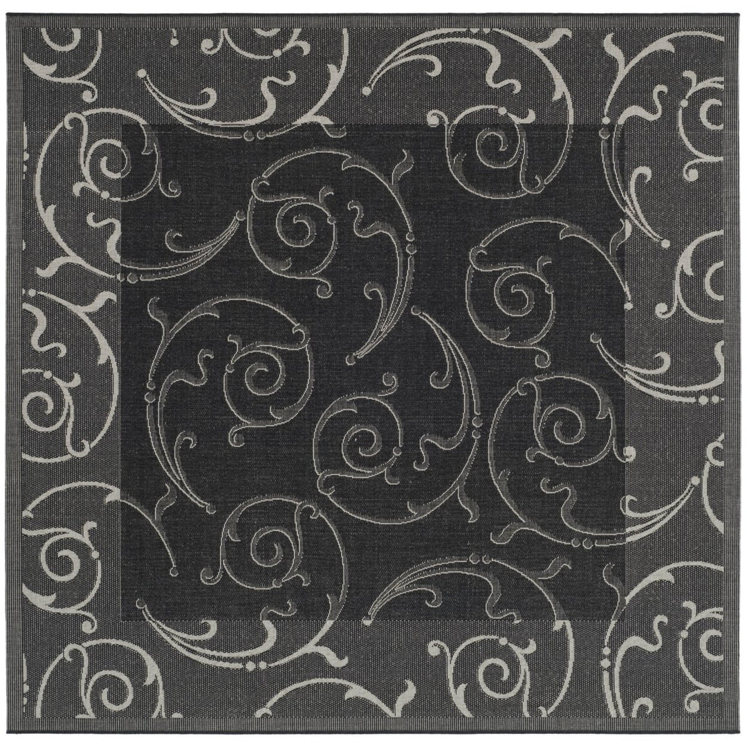 SAFAVIEH Indoor Outdoor CY2665-3908 Courtyard Black / Sand Rug Image 1