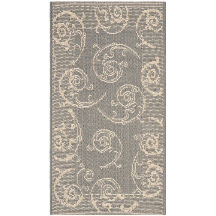 SAFAVIEH Outdoor CY2665-3606 Courtyard Grey / Natural Rug Image 1