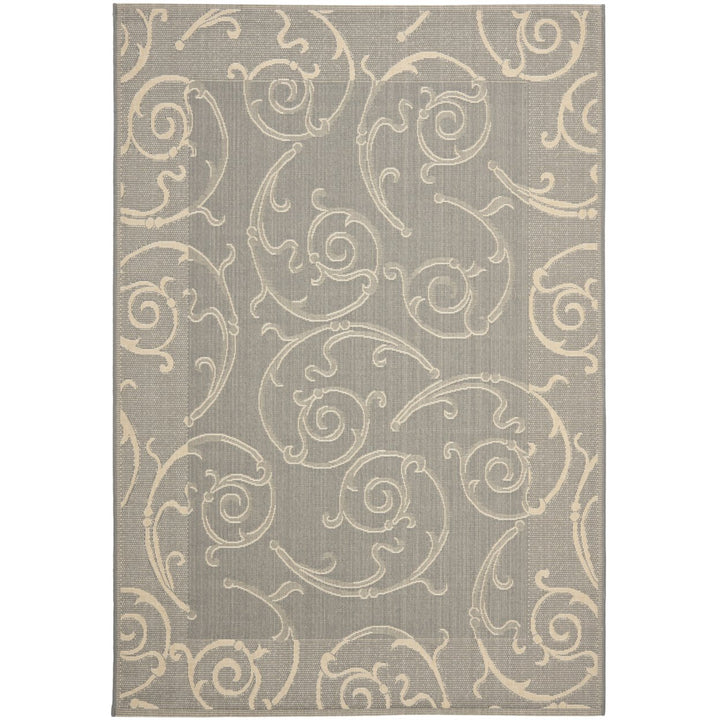 SAFAVIEH Outdoor CY2665-3606 Courtyard Grey / Natural Rug Image 1