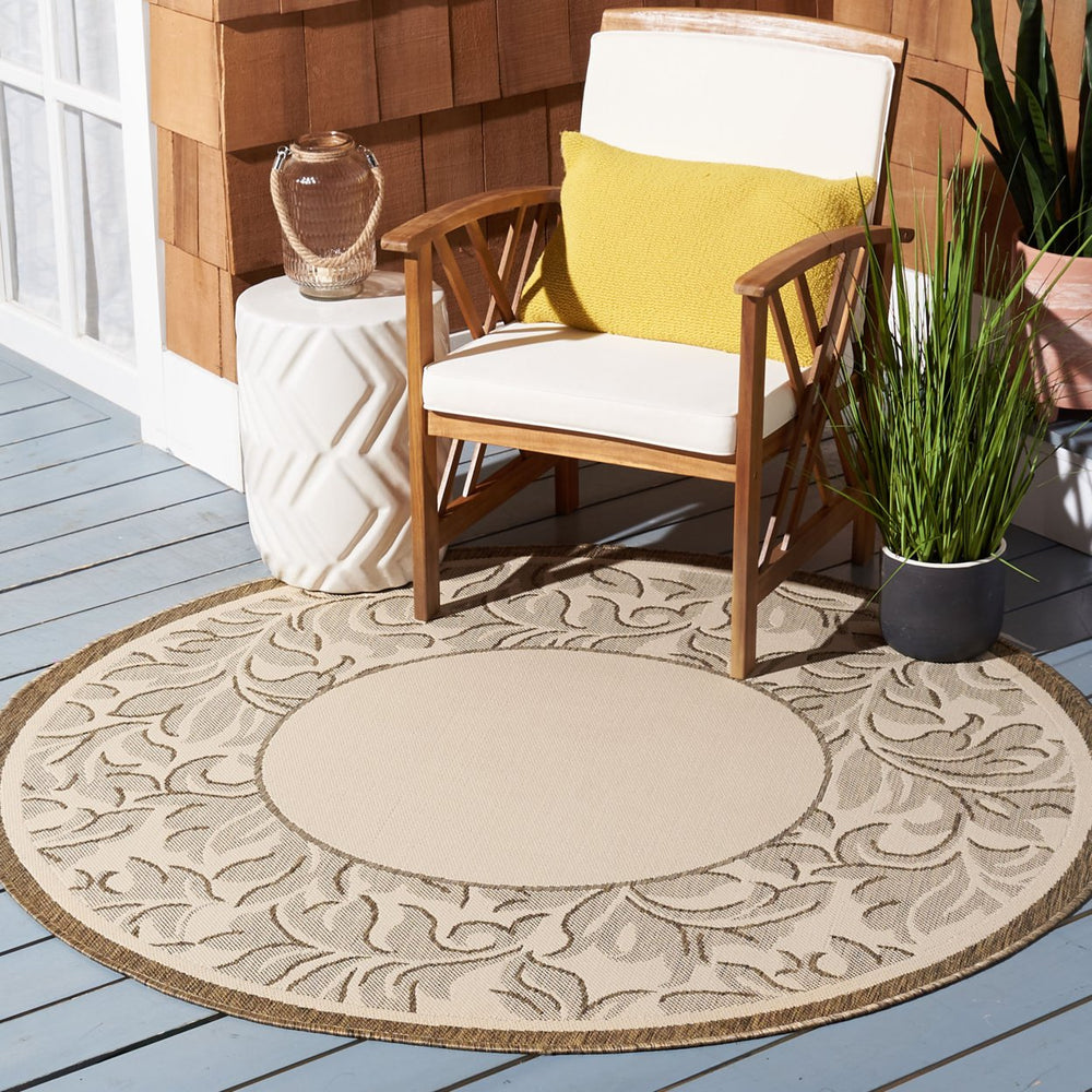 SAFAVIEH Outdoor CY2666-3001 Courtyard Natural / Brown Rug Image 2