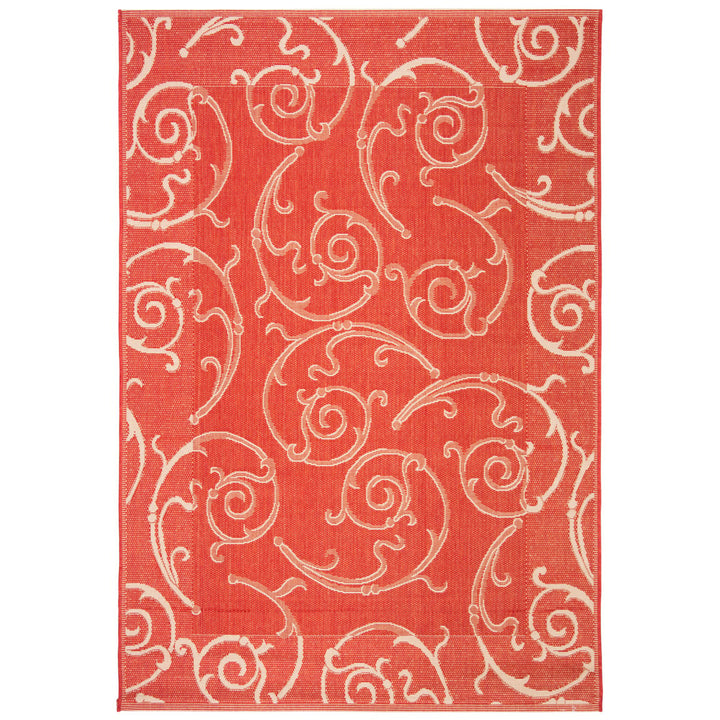 SAFAVIEH Outdoor CY2665-3707 Courtyard Red / Natural Rug Image 10