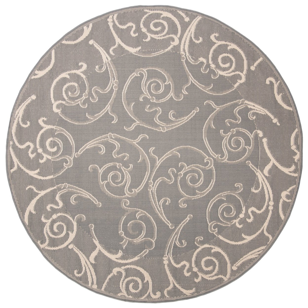 SAFAVIEH Outdoor CY2665-3606 Courtyard Grey / Natural Rug Image 1