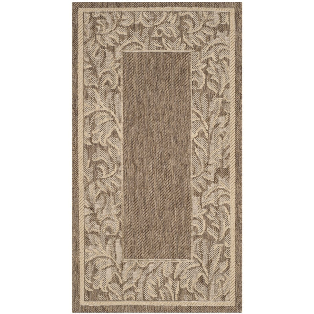 SAFAVIEH Outdoor CY2666-3009 Courtyard Brown / Natural Rug Image 2