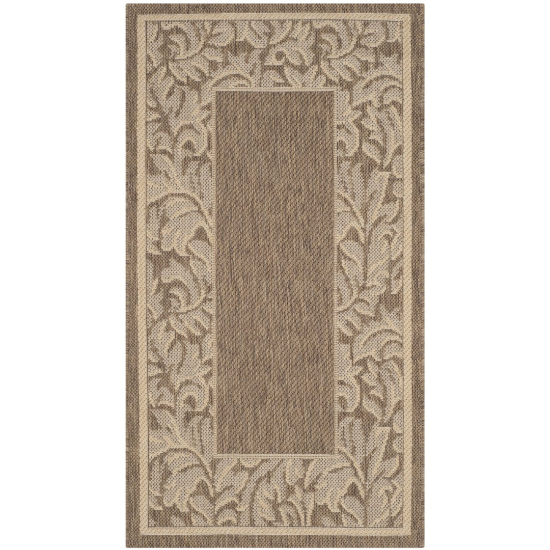 SAFAVIEH Outdoor CY2666-3009 Courtyard Brown / Natural Rug Image 1