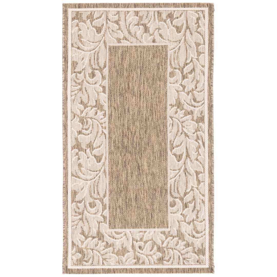 SAFAVIEH Outdoor CY2666-3009 Courtyard Brown / Natural Rug Image 4