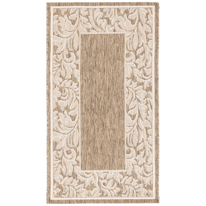 SAFAVIEH Outdoor CY2666-3009 Courtyard Brown / Natural Rug Image 1