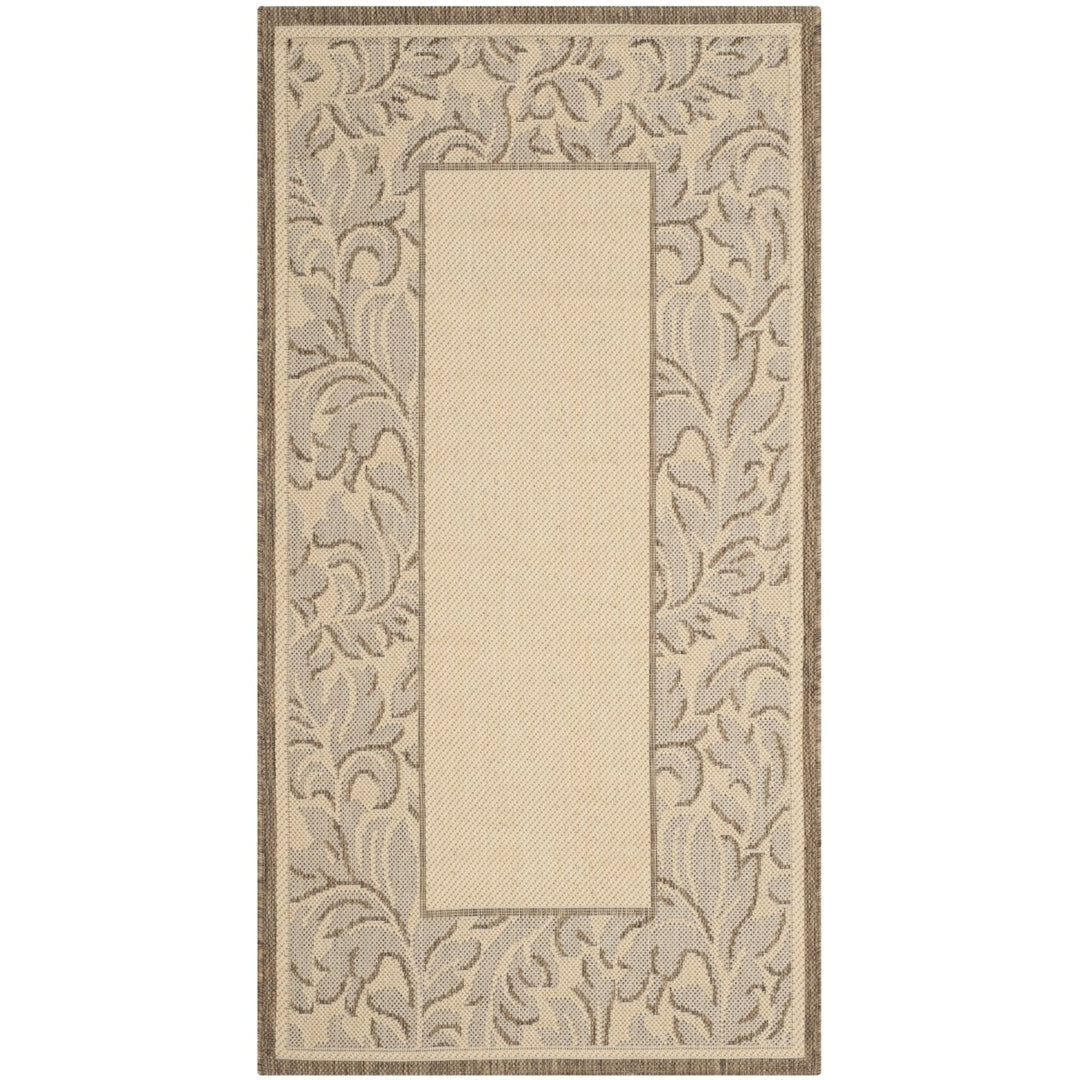 SAFAVIEH Outdoor CY2666-3001 Courtyard Natural / Brown Rug Image 1