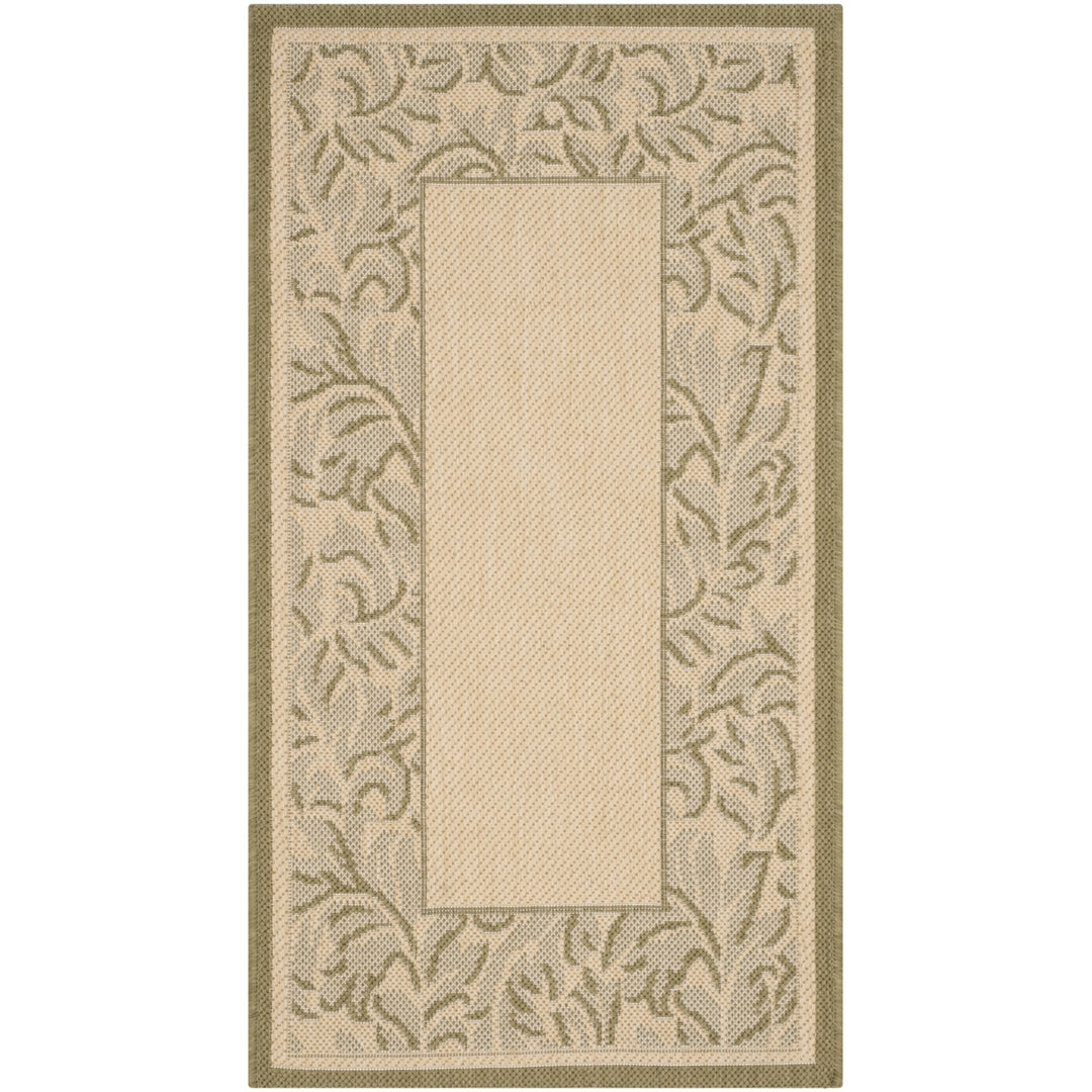 SAFAVIEH Outdoor CY2666-1E01 Courtyard Natural / Olive Rug Image 2