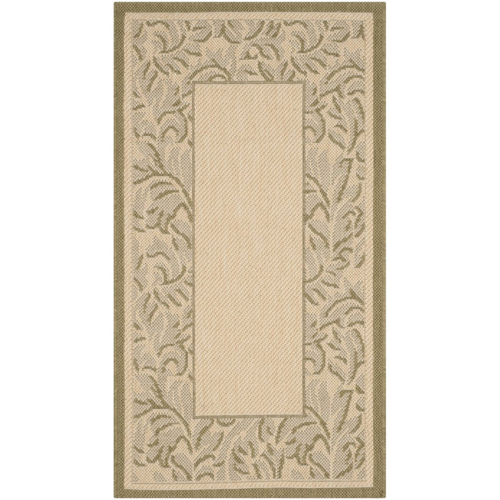 SAFAVIEH Outdoor CY2666-1E01 Courtyard Natural / Olive Rug Image 1