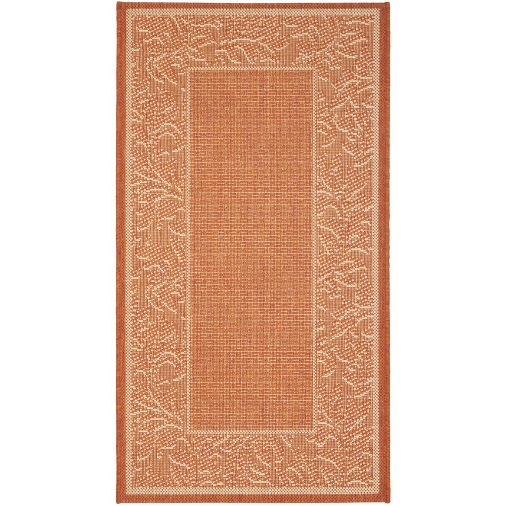 SAFAVIEH Outdoor CY2666-3202 Courtyard Terracotta / Natural Rug Image 2