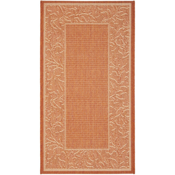 SAFAVIEH Outdoor CY2666-3202 Courtyard Terracotta / Natural Rug Image 2