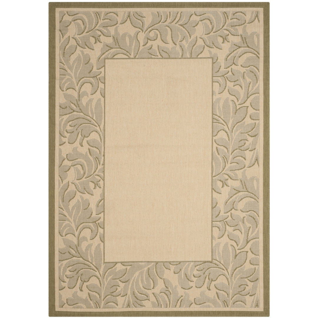 SAFAVIEH Outdoor CY2666-1E01 Courtyard Natural / Olive Rug Image 6
