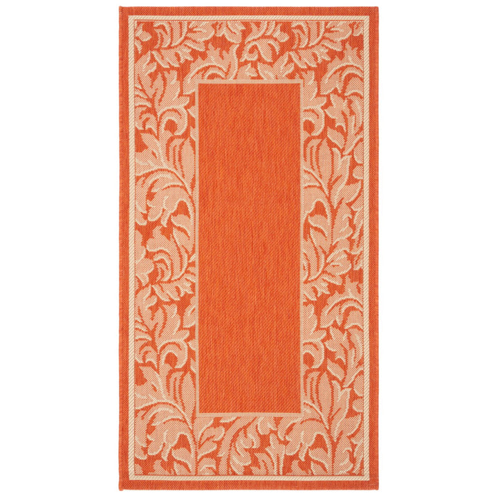 SAFAVIEH Outdoor CY2666-3202 Courtyard Terracotta / Natural Rug Image 1