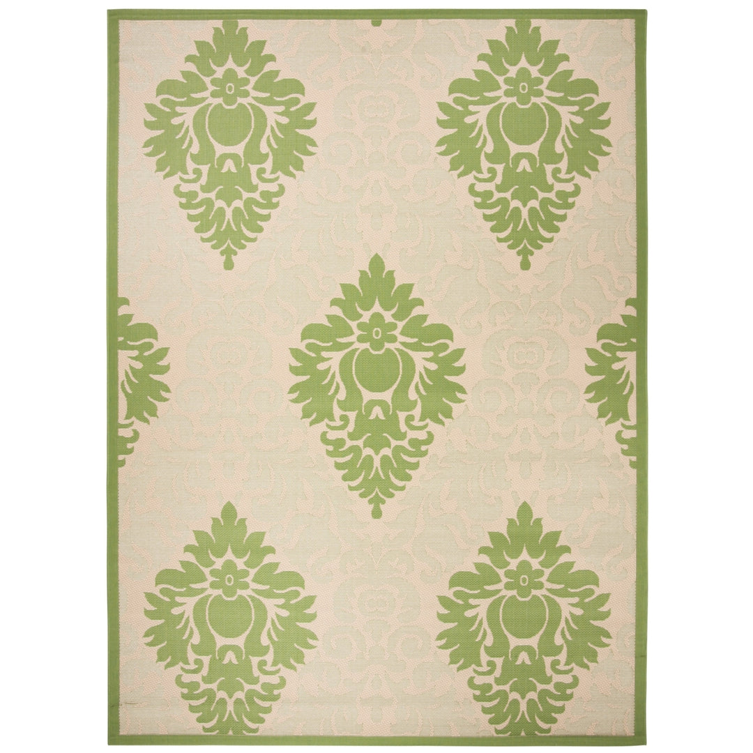 SAFAVIEH Outdoor CY2714-1E01 Courtyard Natural / Olive Rug Image 3