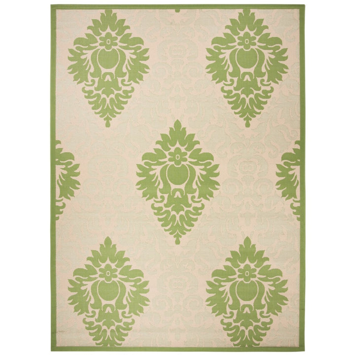 SAFAVIEH Outdoor CY2714-1E01 Courtyard Natural / Olive Rug Image 1