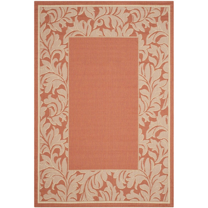 SAFAVIEH Outdoor CY2666-3202 Courtyard Terracotta / Natural Rug Image 5