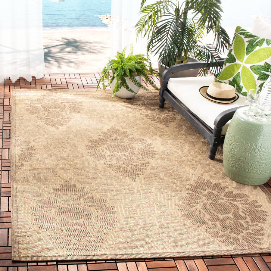 SAFAVIEH Outdoor CY2714-3001 Courtyard Natural / Brown Rug Image 1