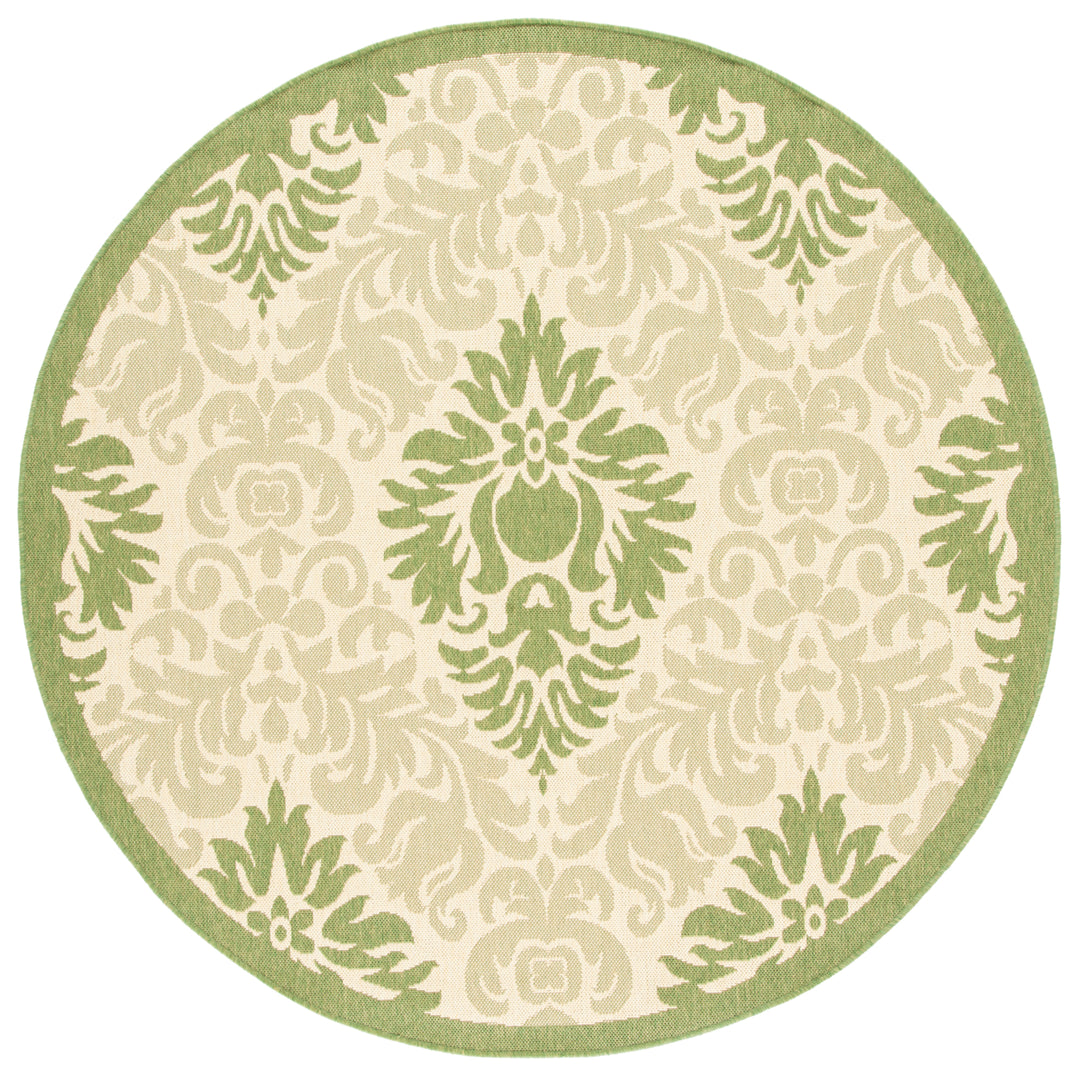 SAFAVIEH Outdoor CY2714-1E01 Courtyard Natural / Olive Rug Image 4
