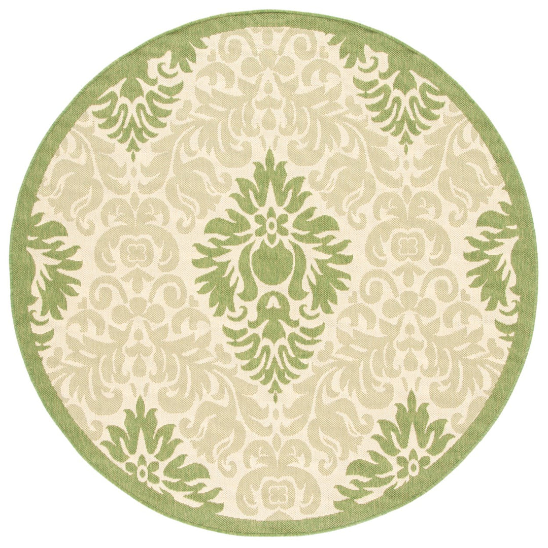 SAFAVIEH Outdoor CY2714-1E01 Courtyard Natural / Olive Rug Image 1