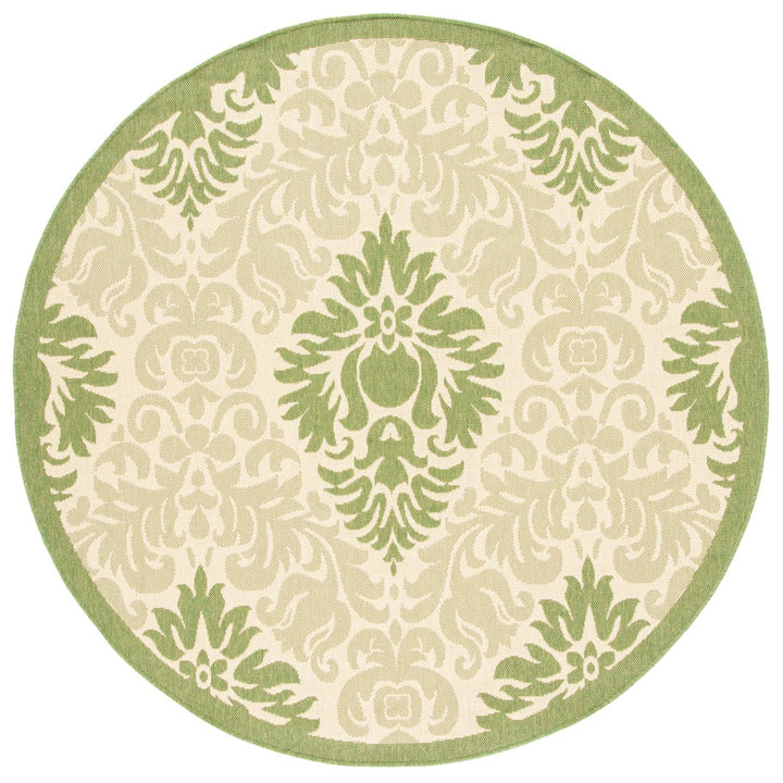 SAFAVIEH Outdoor CY2714-1E01 Courtyard Natural / Olive Rug Image 1