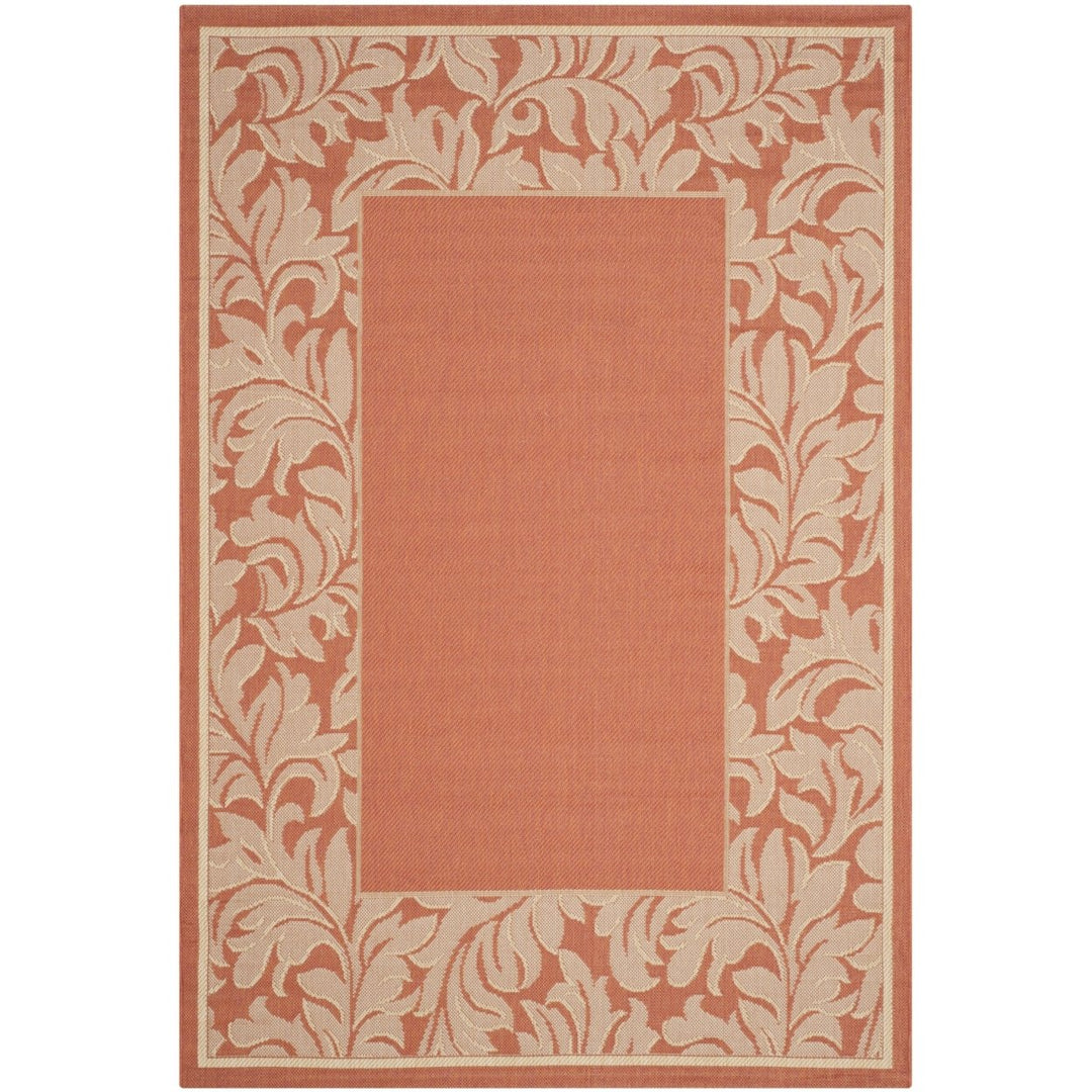 SAFAVIEH Outdoor CY2666-3202 Courtyard Terracotta / Natural Rug Image 6