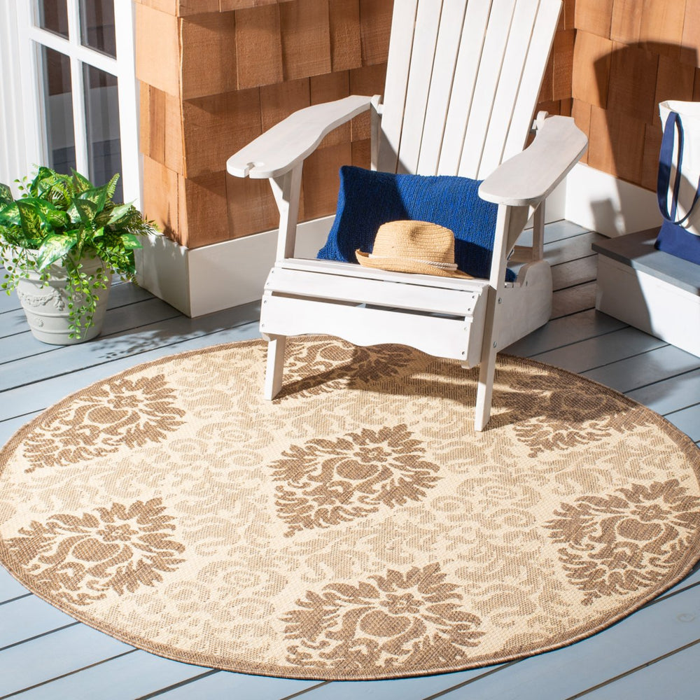 SAFAVIEH Outdoor CY2714-3001 Courtyard Natural / Brown Rug Image 2
